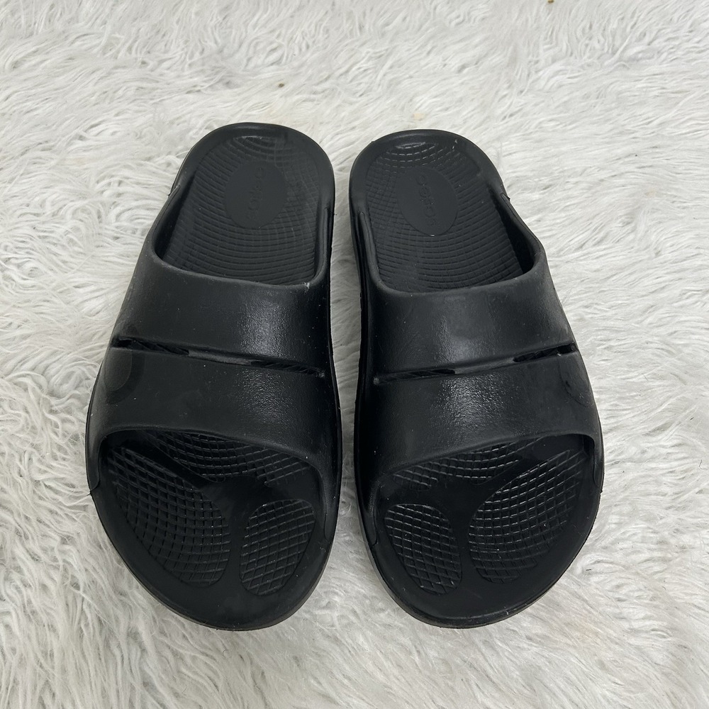 OOFOS OOahh Sport Slide Sandal Comfort Recovery Black Size Women's 7 Men's 5 /38